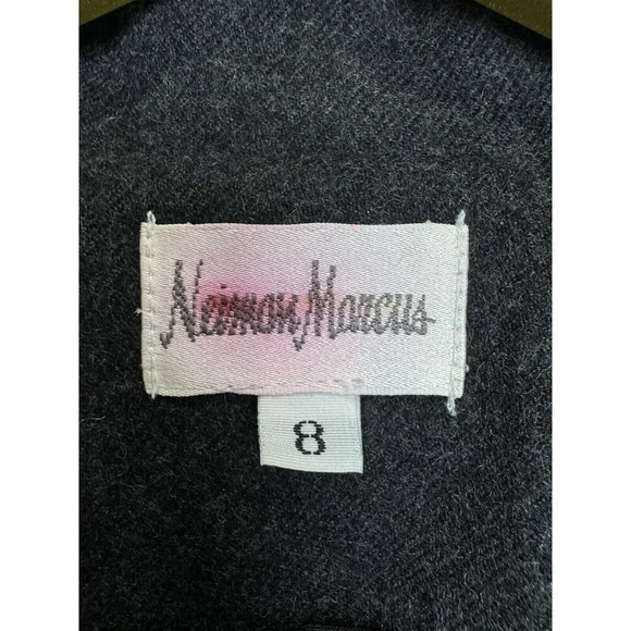 Vintage 90s Neiman Marcus 100% Wool Coat 8 Gray Notch Single Breasted USA Made - Picture 4 of 8